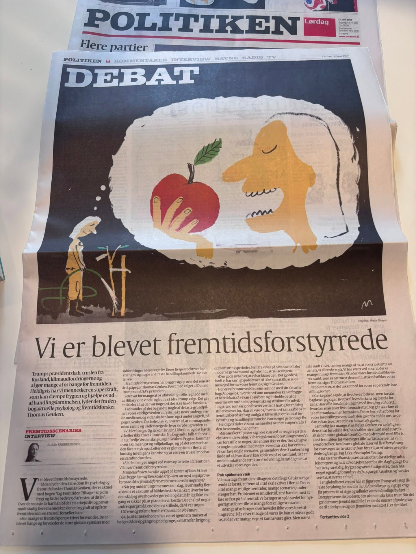 Politiken debate feature about Thomas Geuken